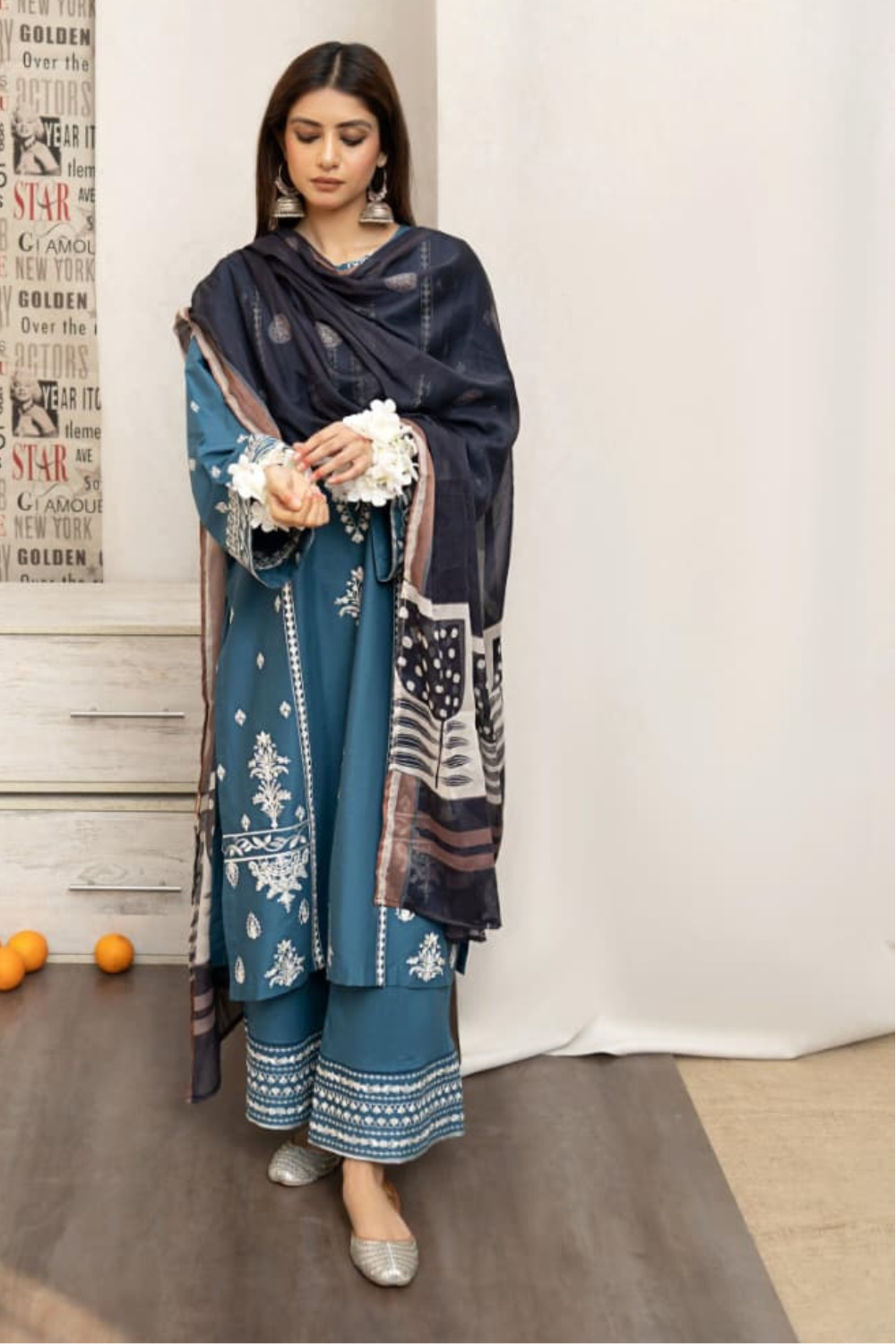 LAWN EMBROIDERED SHIRT WITH LAWN EMBROIDERED LAWN TOUSER OR-1002