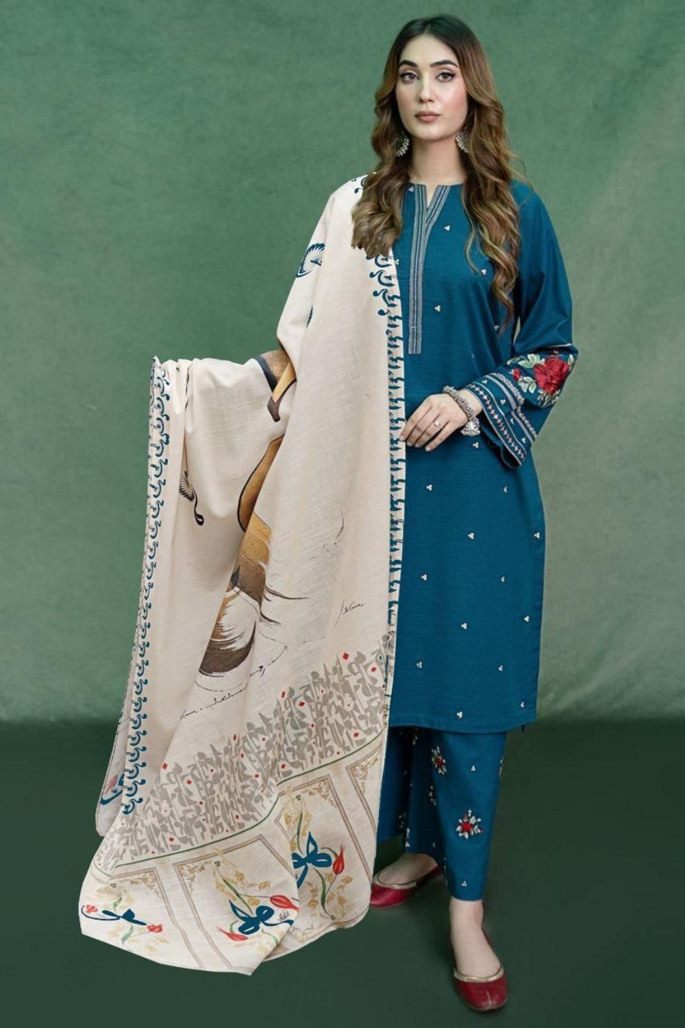 LAWN EMBROIDERED SHIRT WITH LAWN EMBROIDERED LAWN TOUSER OR-1006