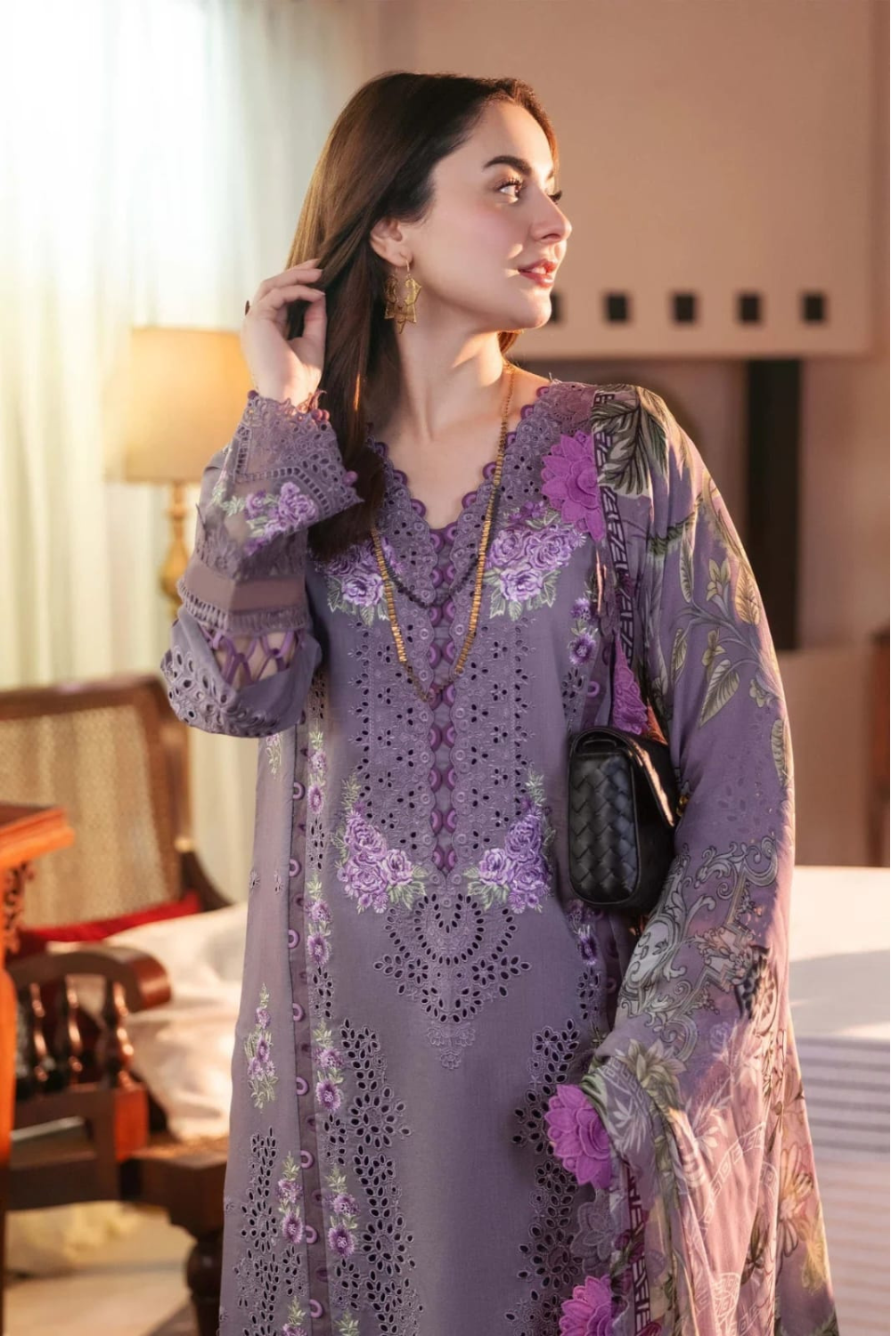 3PC PREMIUM LAWN  EMBROIDERED SUIT OR-1019