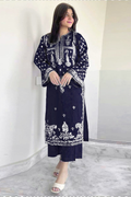 2 PC LAWN EMBROIDERED SUIT OR-1025BL
