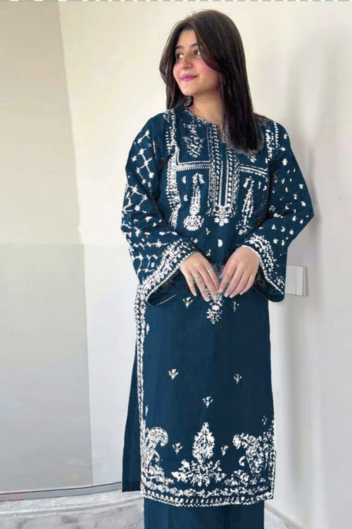 2 PC LAWN EMBROIDERED SUIT OR-1025NB