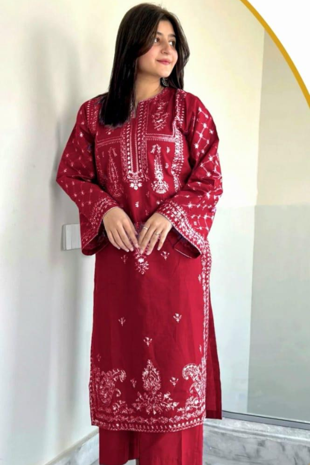 2 PC LAWN EMBROIDERED SUIT OR-1025R