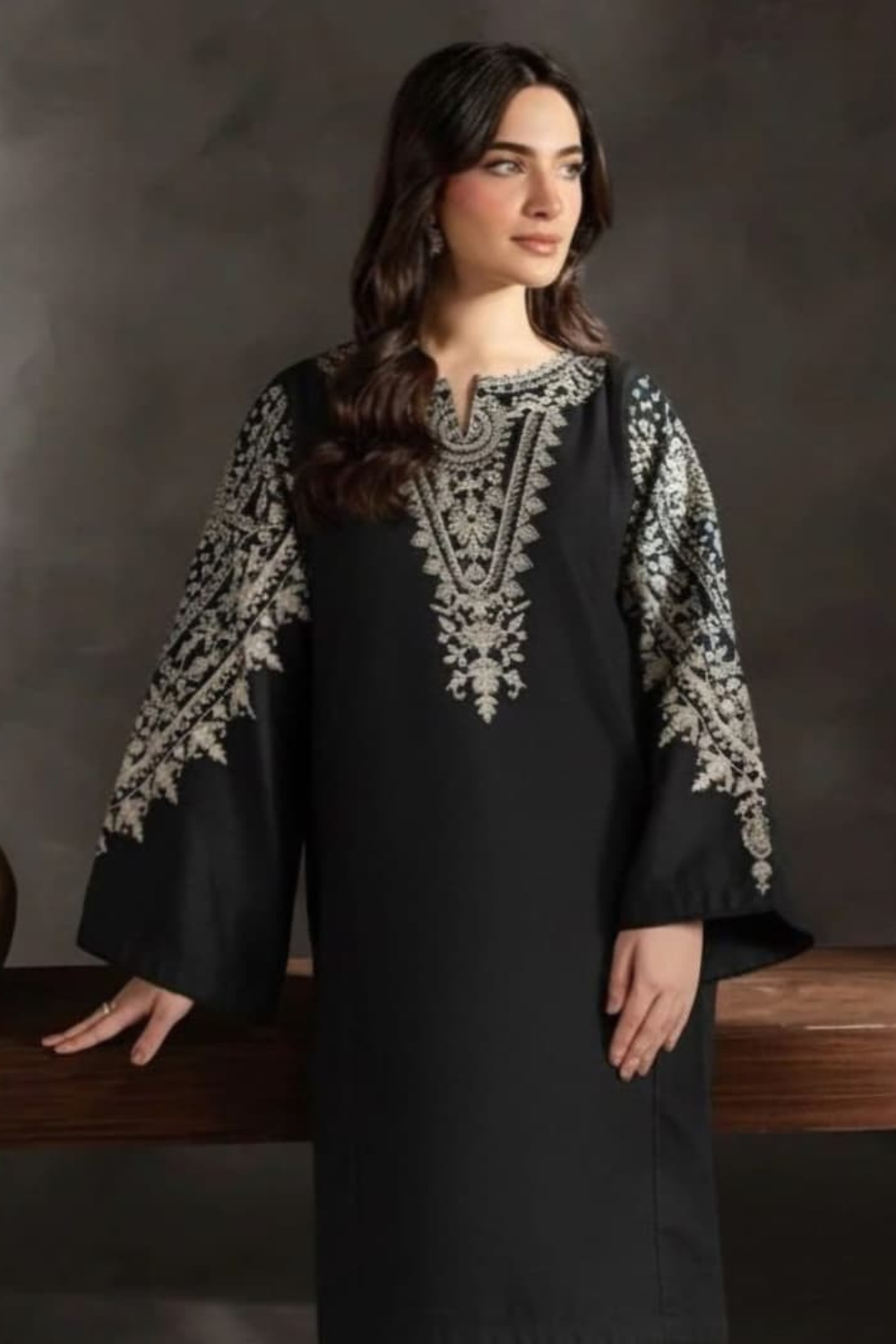 2 PC LAWN EMBROIDERED SUIT OR-1026BK