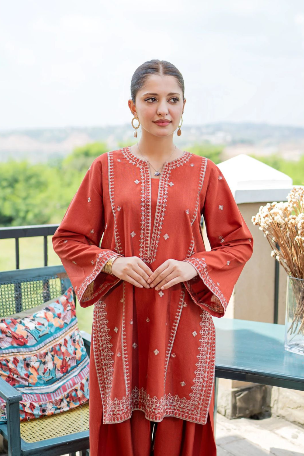 2 PC LAWN EMBROIDERED SUIT OR-1028 OR