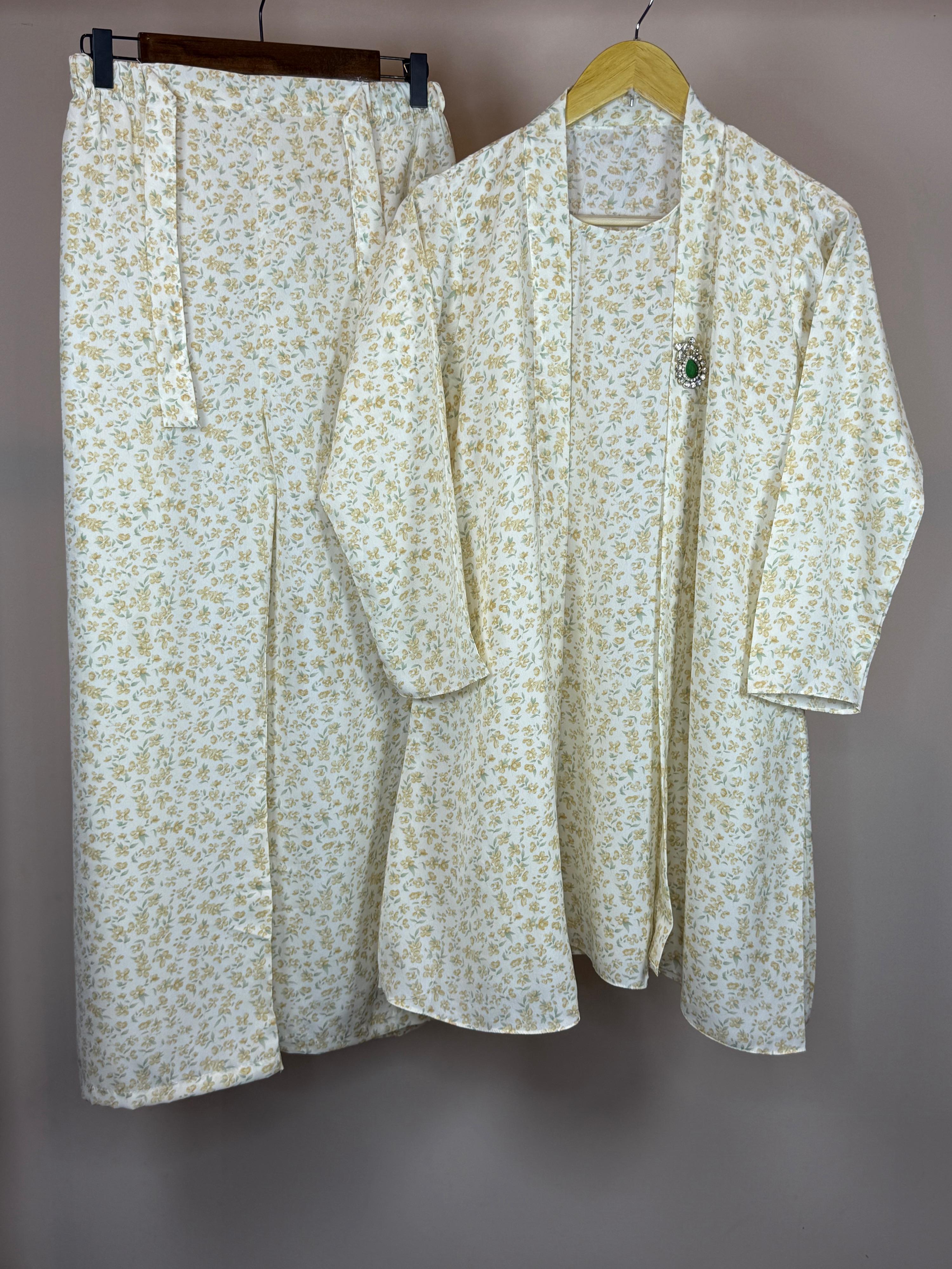 IVORY FLORAL CO-ORD SET OR-109